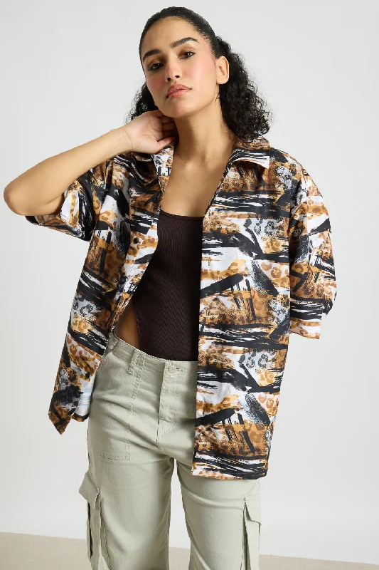 Animal Print Women's Resort Shirt Dapper Women's 1920S