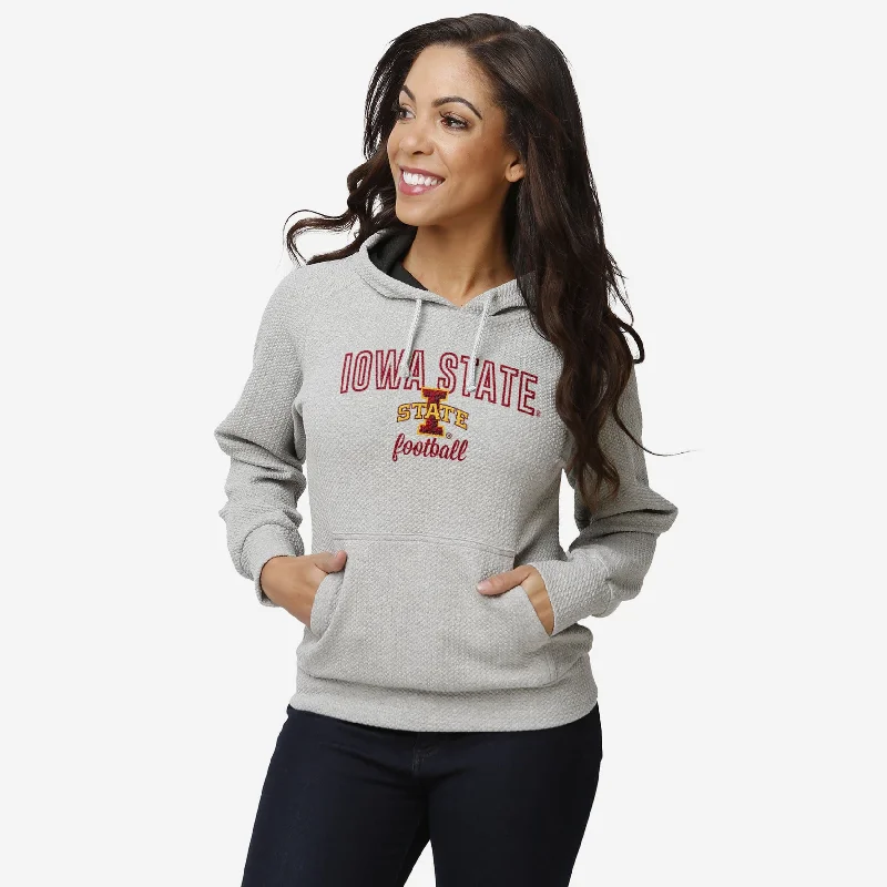 Iowa State Cyclones Womens Gray Woven Hoodie Stylish Women's Tropical 
