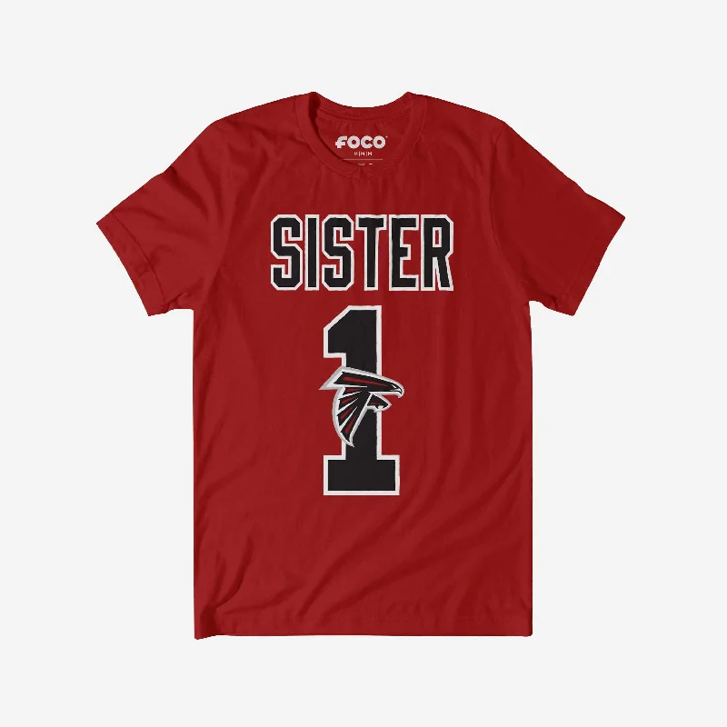 Atlanta Falcons Number 1 Sister T-Shirt Preppy Women's College