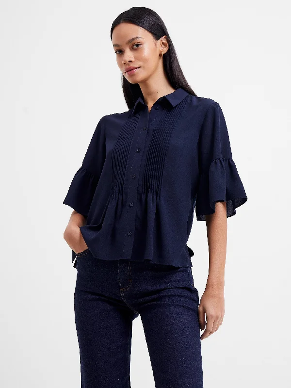 Crepe Light Pin-Tuck Shirt Athletic Women's 