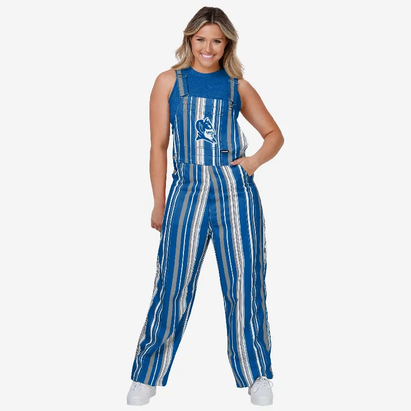 Duke Blue Devils Womens Hyper Stripe Bib Overalls Laid - back Women's Style