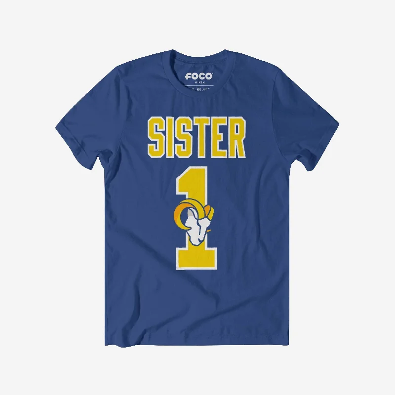 Los Angeles Rams Number 1 Sister T-Shirt Polished Women's Silk