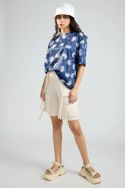 Printed Women's T-Shirt- Coconut Trees Scandinavian
