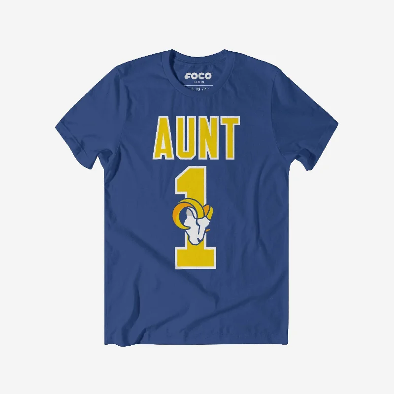 Los Angeles Rams Number 1 Aunt T-Shirt Trendy Women's Oversized