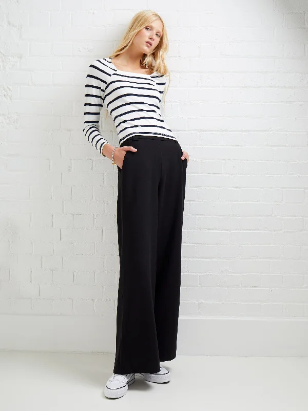 Rallie Stripe Square Neck Long Sleeve Top Sustainable Organic