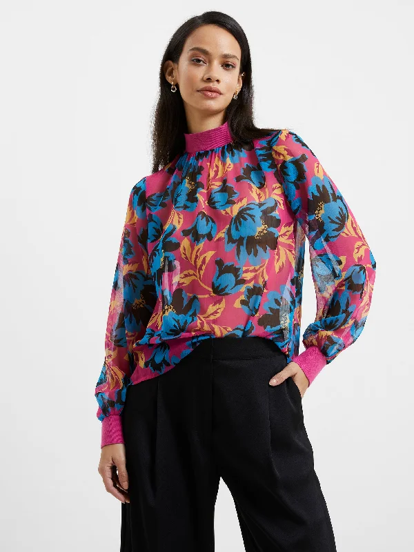 Darla Recycled Eloise High Neck Top Artistic Women's Hand - painted