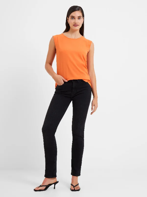Crepe Light Cap Sleeve Top Edgy Women's Punk