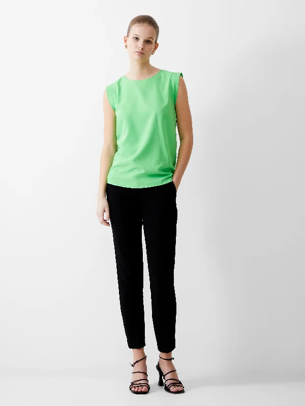 Cap Sleeve Crepe Light Tank Top Athletic Women's 