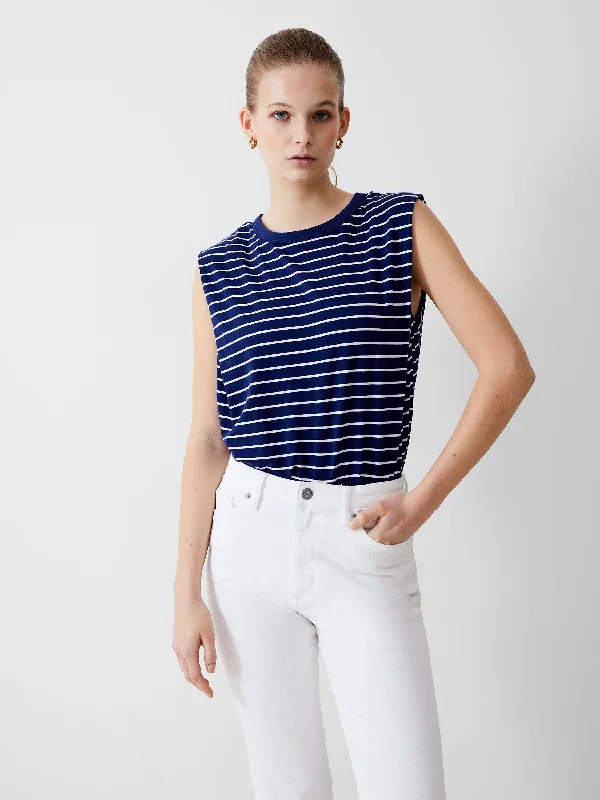 Padded Shoulder Stripe Tank Top Traditional Women's 