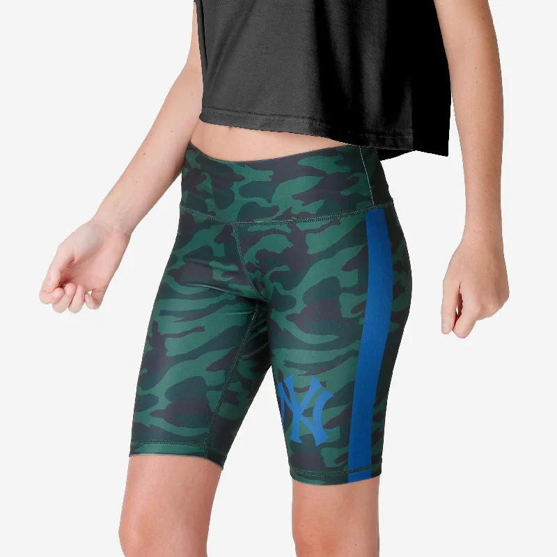 New York Yankees Womens Camo Bike Shorts Bold Women's Animal Print