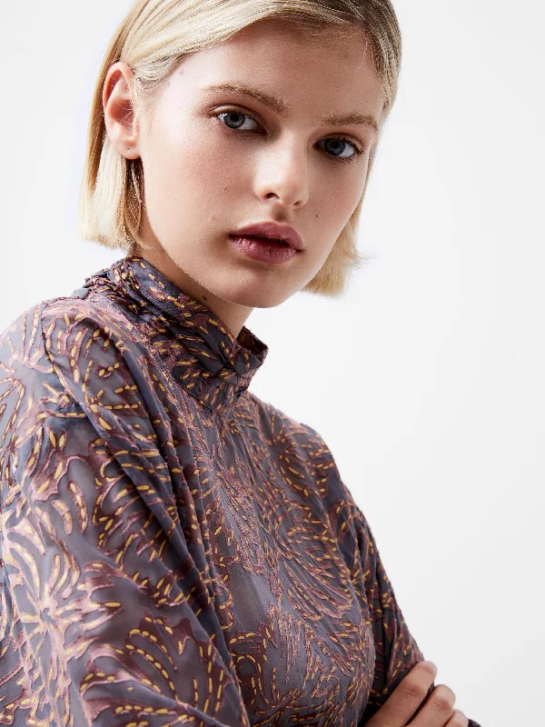 Becky Devore Turtle Neck Top Classic Women's Tweed