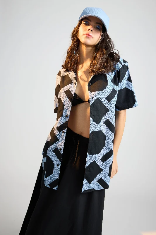Indo Fusion Women's Resort Shirt Monochromatic All - in - one