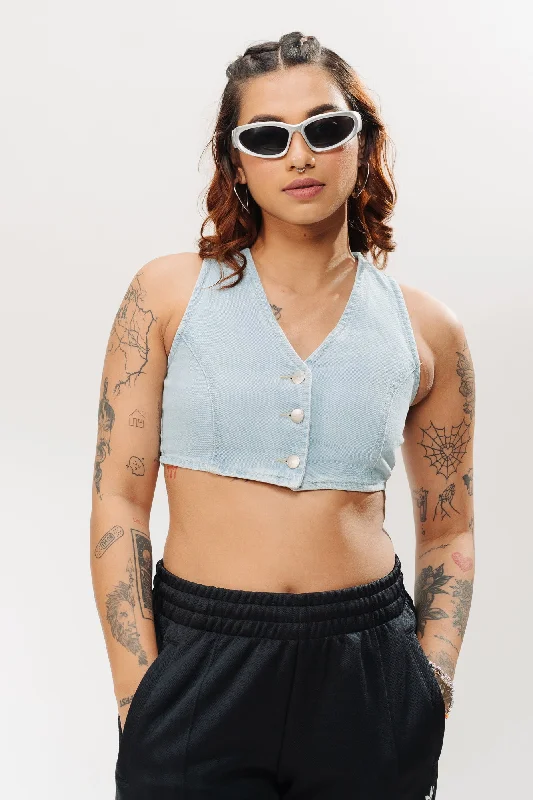 Ocean Denim Crop Top Refined Women's 
