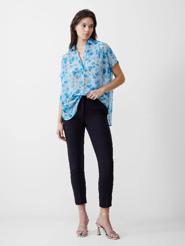 Gretha Georgette Printed Popover Shirt Elegant Women's 