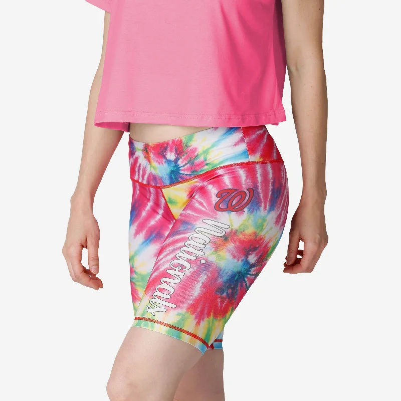 Washington Nationals Womens Tie-Dye Bike Shorts Edgy Women's Punk