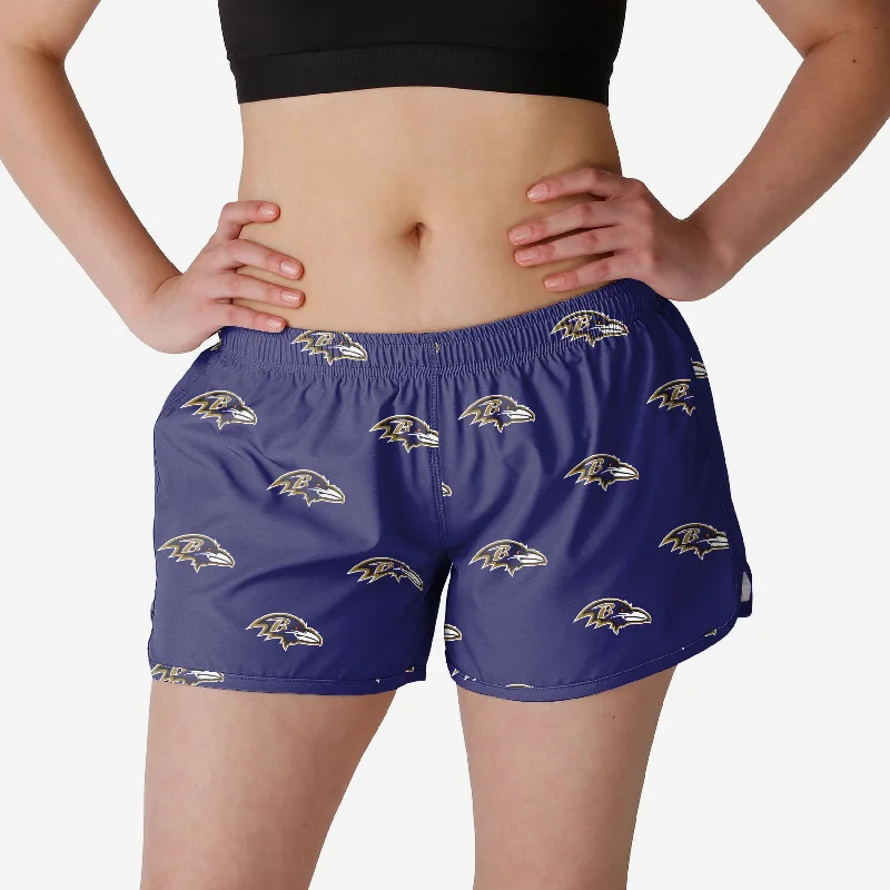 Baltimore Ravens Womens Mini Print Running Shorts Stylish Women's Tropical 