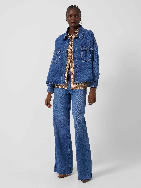 Penelope Denim Puff Sleeve Shirt Traditional Women's 
