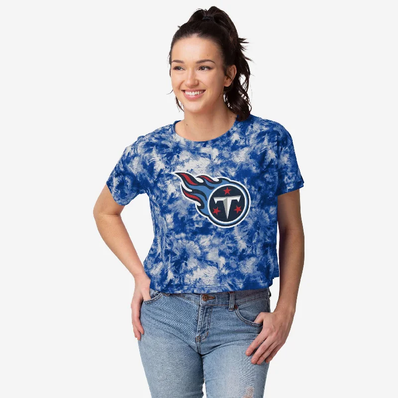 Tennessee Titans Womens Tie-Dye Big Logo Crop Top European