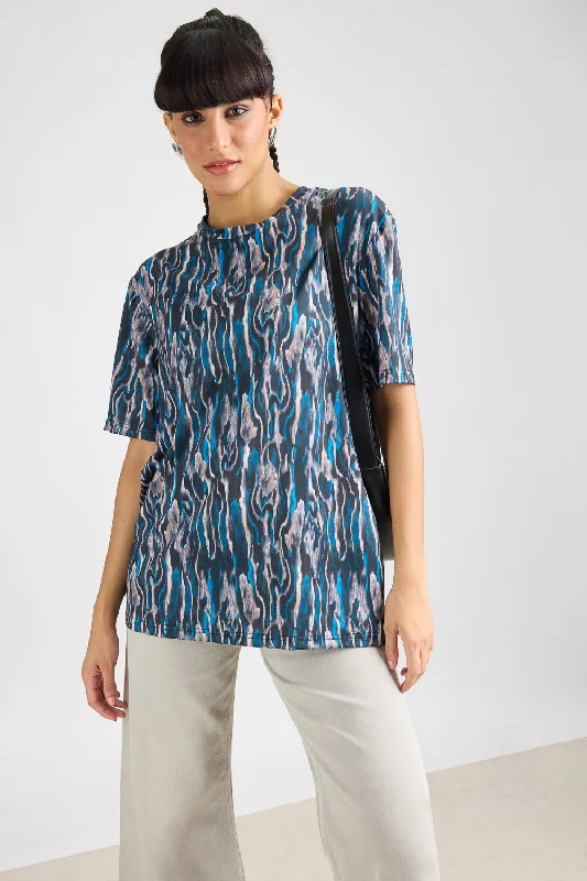 Printed Women's T-Shirt- Glitch Edgy Women's Punk