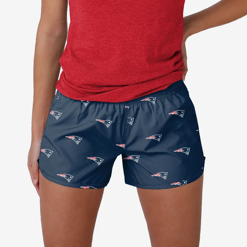 New England Patriots Womens Mini Print Running Shorts Traditional Women's 