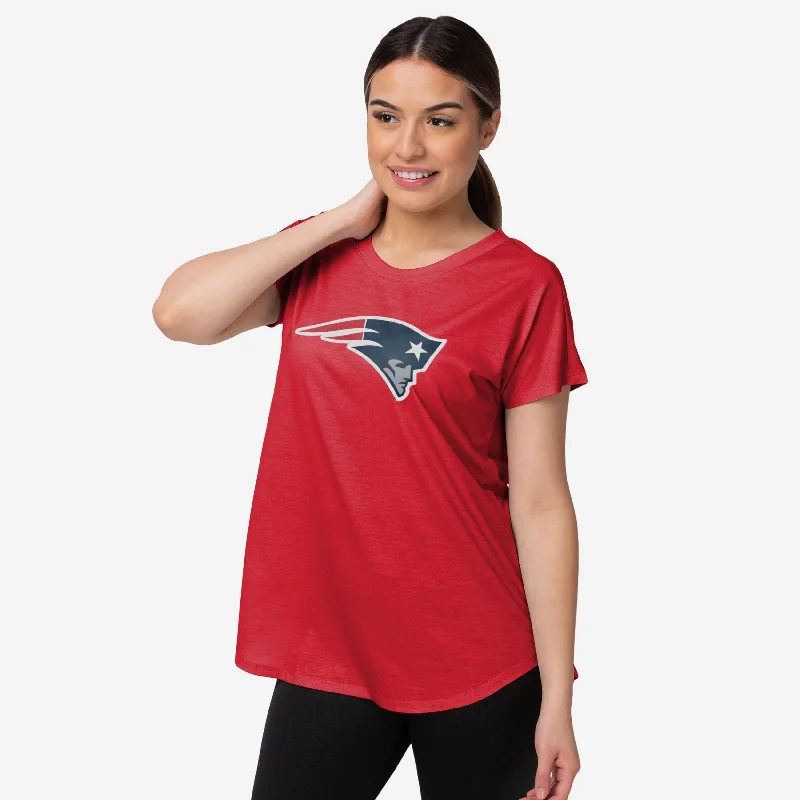 New England Patriots Womens Big Logo Tunic Top Geometric