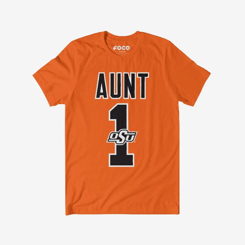Oklahoma State Cowboys Number 1 Aunt T-Shirt Youthful Women's Pop