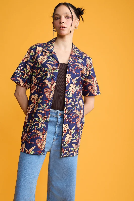 Baroque Navy Women's Resort Shirt Refined Women's Classic 