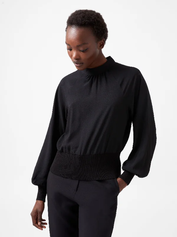 Krista Knit Long Sleeve Stand Neck Top Refined Women's Classic 