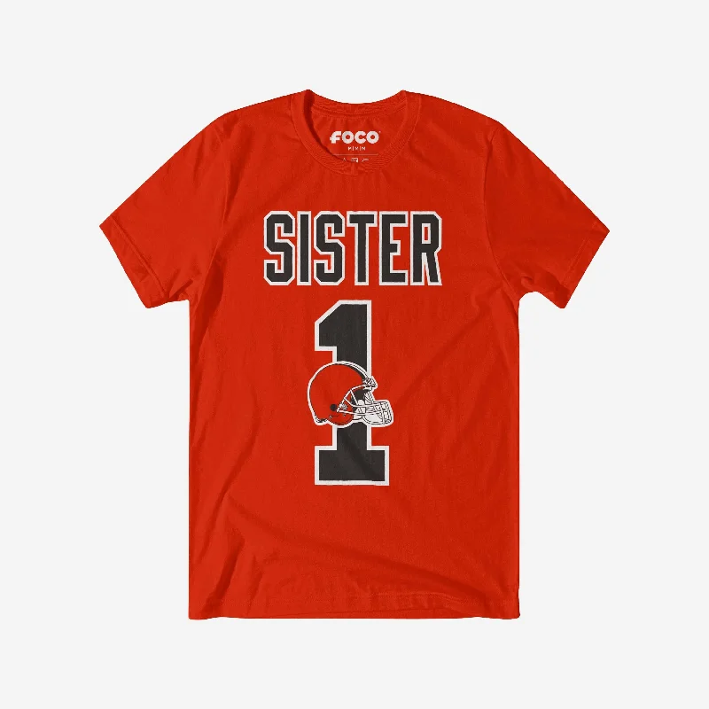 Cleveland Browns Number 1 Sister T-Shirt Trendy Women's Oversized