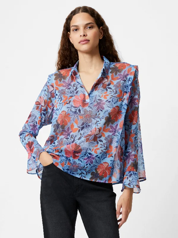Adalina Chiffon Popover Shirt Relaxed Women's 