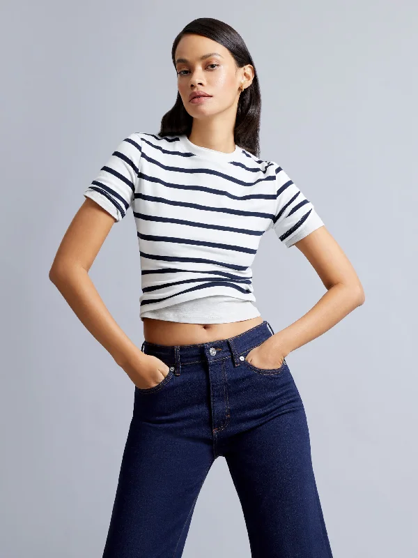 Rallie Stripe Crew Neck Top Disco
