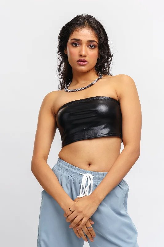 Black Fitted Tube Top Modern Women's 