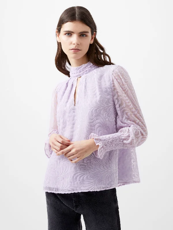 Diandra Devore Long Sleeve High Neck Top Refined Women's Hand - crafted