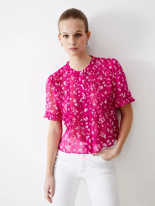 Bonita Short Sleeve Ruffle Top Sporty Women's Athleisure 