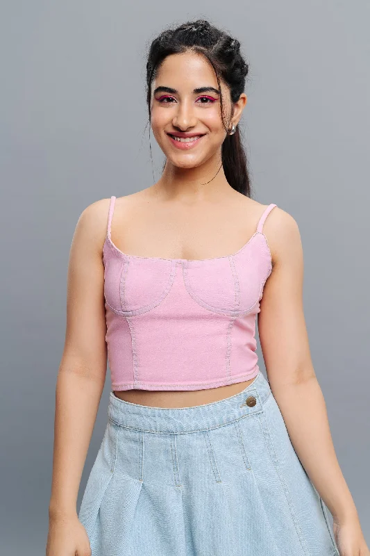 Pink Shenanigan Crop Top Traditional Women's 