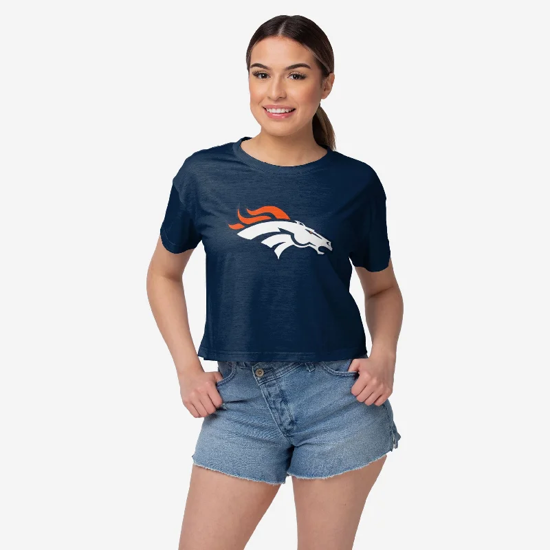 Denver Broncos Womens Alternate Team Color Crop Top Relaxed Women's Beachy
