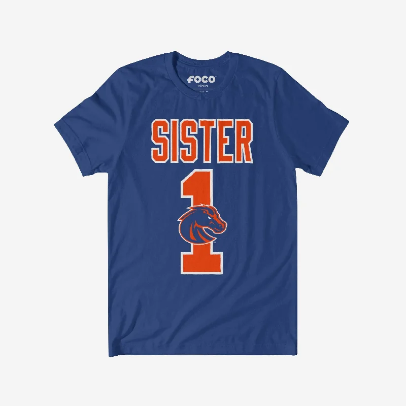 Boise State Broncos Number 1 Sister T-Shirt Stylish Women's Neon