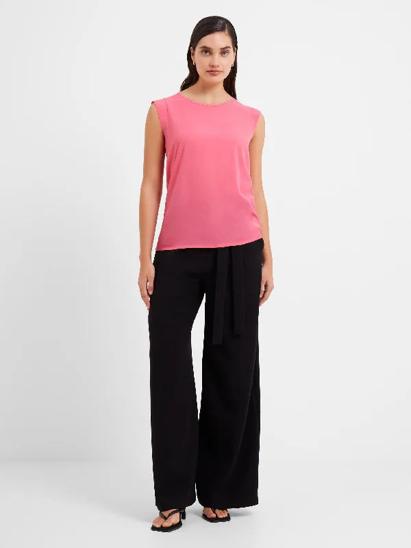 Crepe Light Cap Sleeve Top European