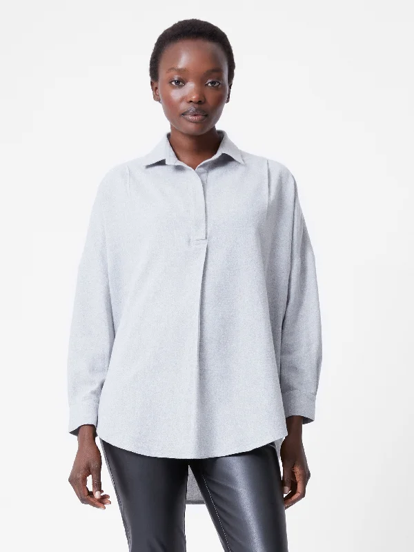 Flannel Long Sleeve Popover Shirt Traditional Women's 