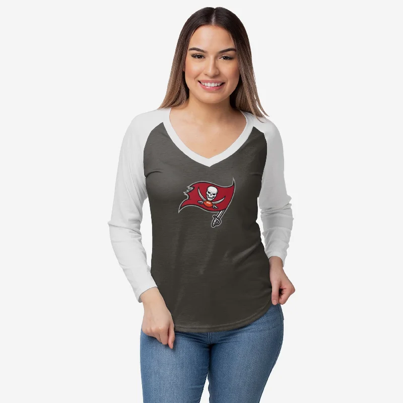 Tampa Bay Buccaneers Womens Big Logo Solid Raglan T-Shirt Earthy Women's 