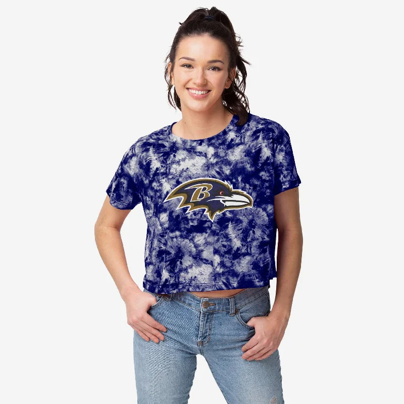 Baltimore Ravens Womens Tie-Dye Big Logo Crop Top Australian Beach