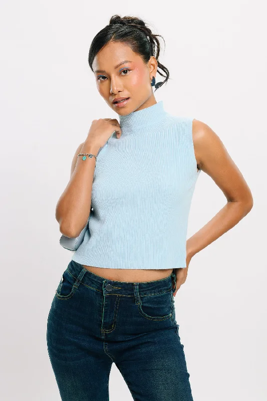 Ribbed Turtle Neck Top Stylish Women's Neon