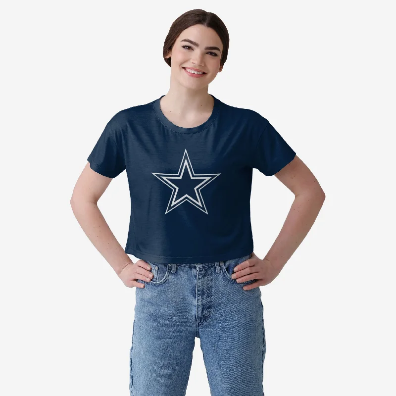 Dallas Cowboys Womens Solid Big Logo Crop Top Earthy Women's 