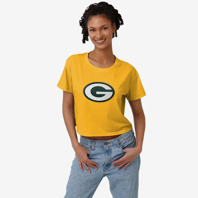 Green Bay Packers Womens Alternate Team Color Crop Top Practical Women's Quick - dry