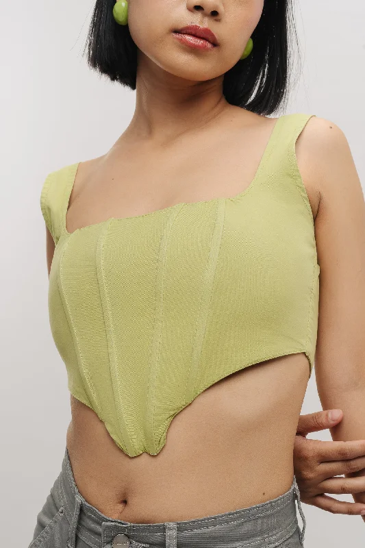 Bright Green Corset Top Cashmere