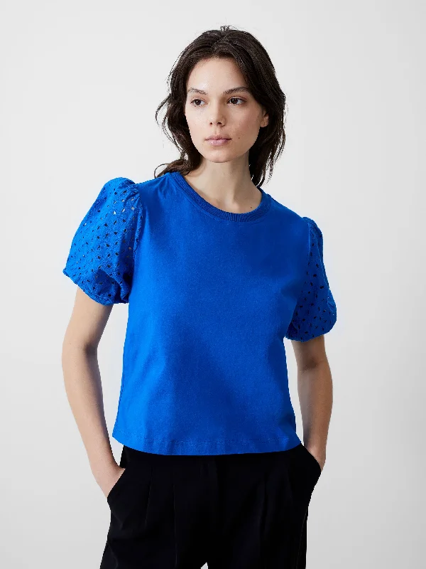 Broderie Sleeve Top Refined Women's Hand - crafted