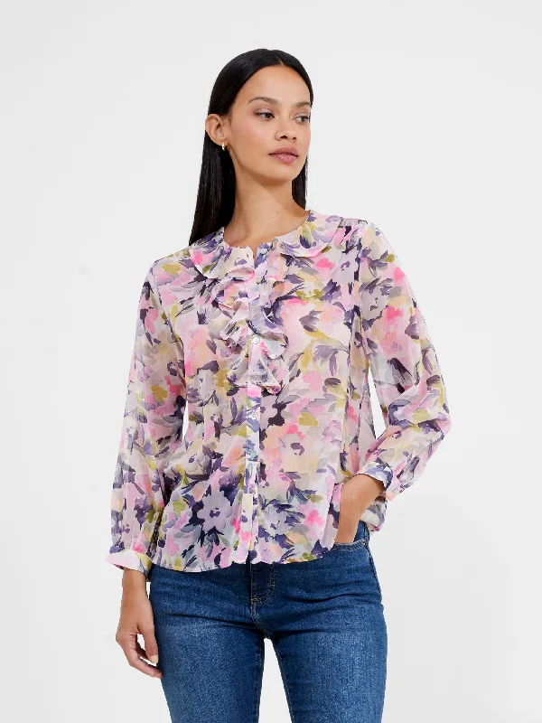 Frill Henley Collar Shirt Disco