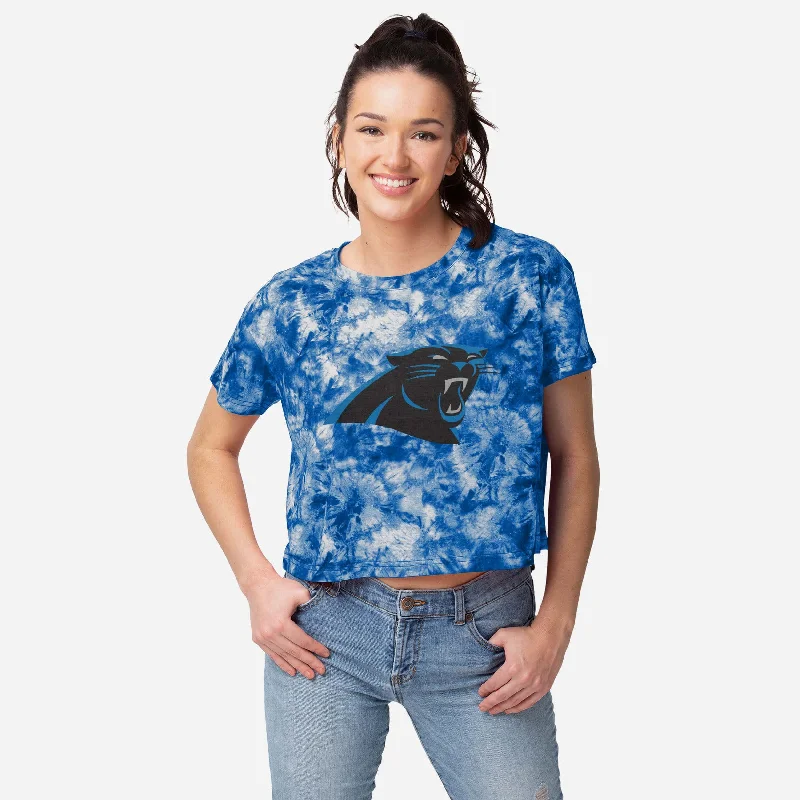 Carolina Panthers Womens Tie-Dye Big Logo Crop Top Rugged Women's Outdoor 