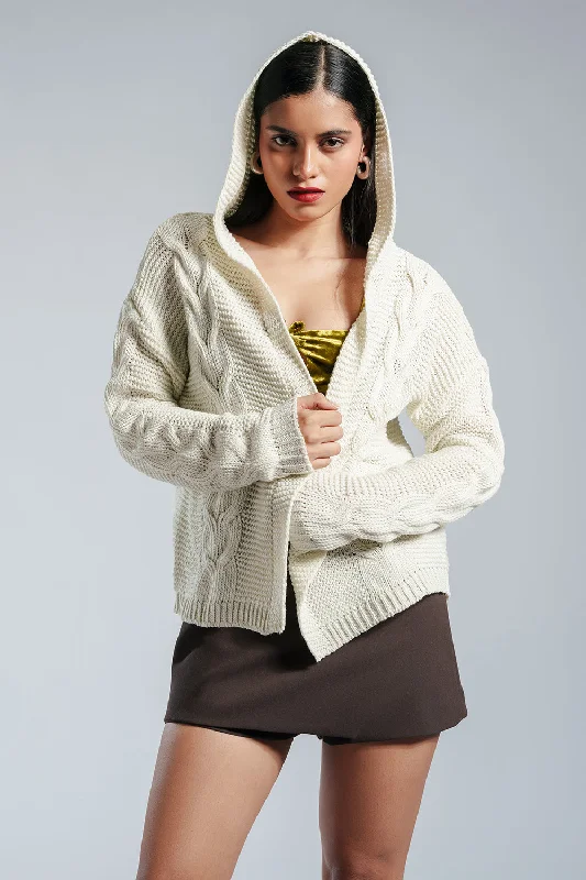 Snow Kissed White Knit Cardigan purpose