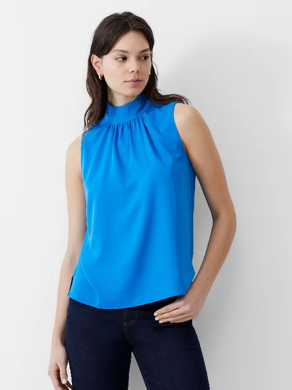 Turtle Neck Sleeveless Crepe Light Top Australian Beach